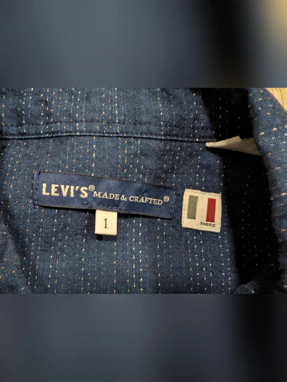 Levi's Made & Crafted Rainbow Stitch Button Up Shirt Mens Size 1 Made in Romania